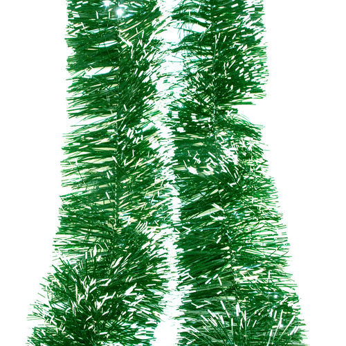 Гирлянда из фольги, 2 м, зеленая с белым
